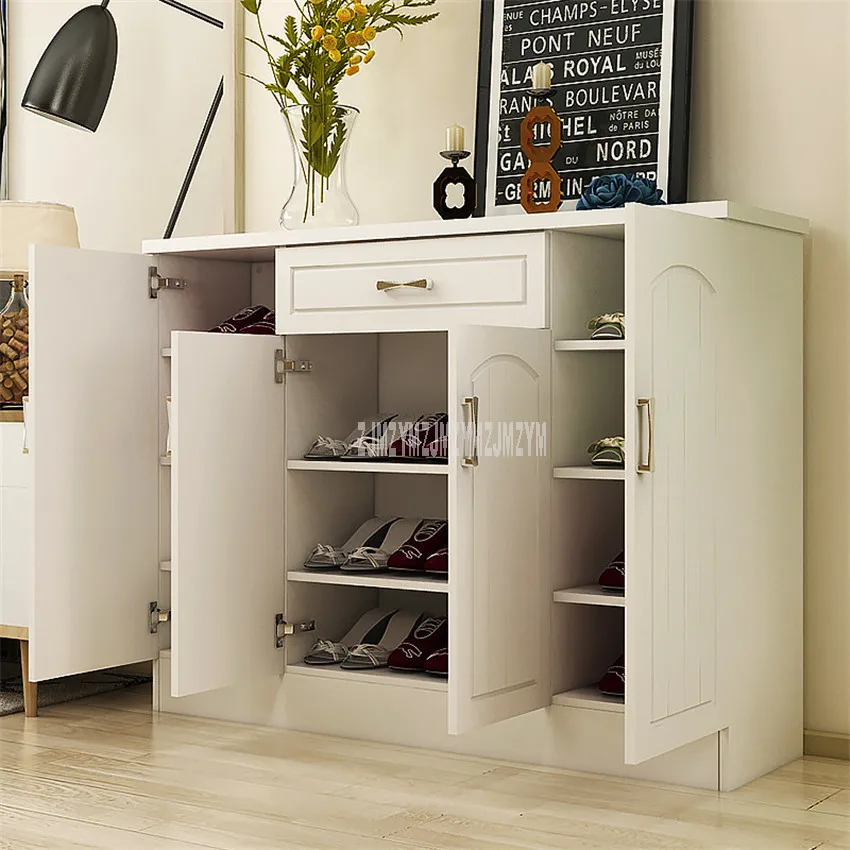 120*89.5cm Simple Modern Style Doorway Multi-function Shoes Cabinet With 4 Doors 1 Drawer Shoe Storage Organizer Home Furniture 120*89.5cm Simple Modern Style Doorway Multi-function Shoes Cabinet With 4 Doors 1 Drawer Shoe Storage Organizer Home Furniture
