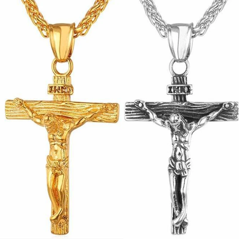 Luxury Charming Gold Cross Chain Necklace For Women Men Male Hip Hop Cool Accessory Fashion Jesus Cross Pendant Necklaces Gifts