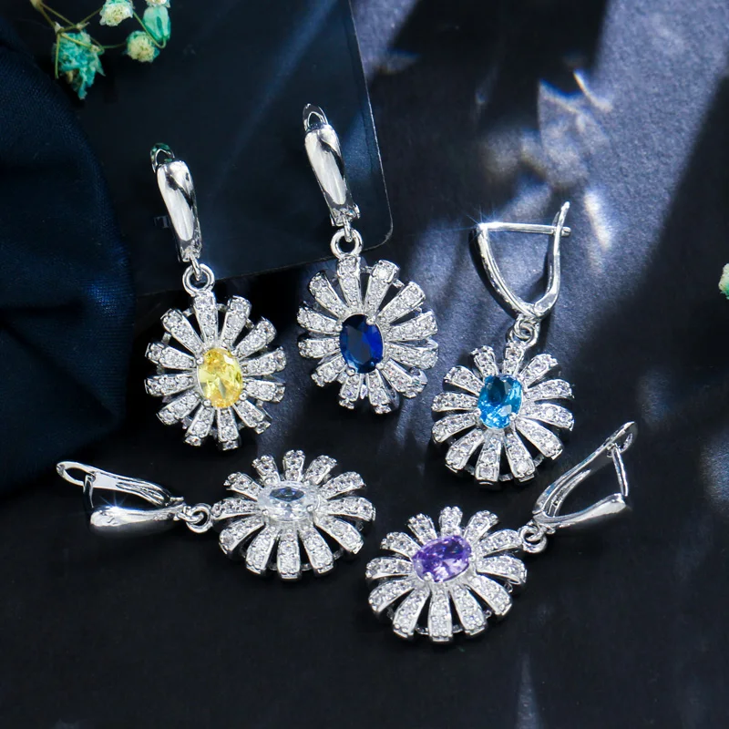 ThreeGraces Green Emerald Cubic Zirconia Stone Flower Necklace Earring and Ring Set 925 Sterling Silver Jewelry for Women JS500 ThreeGraces Green Emerald Cubic Zirconia Stone Flower Necklace Earring and Ring Set 925 Sterling Silver Jewelry for Women JS500
