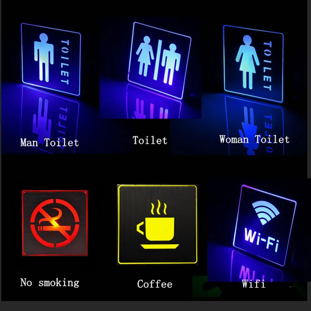 Lights For Bars WC Lamp Indoor No Smoking Wifi Exit Sign Led Emergency Lamp 