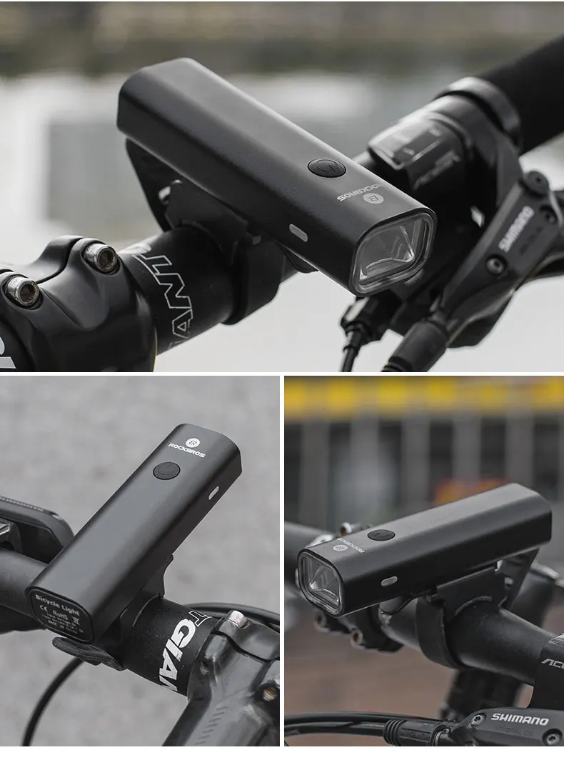 ROCKBROS USB зарядка велосипедный светильник непромокаемый велосипедный головной светильник вспышка светильник MTB дорожный велосипедный передний фонарь наружное ночное снаряжение