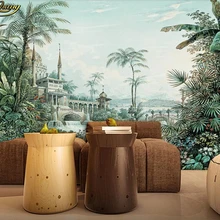 beibehang Custom 3d wallpaper mural hand-painted tropical rainforest landscape background wall home decoration papel de parede
