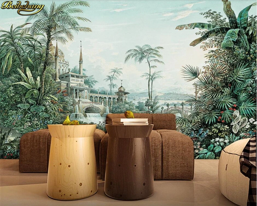 Personalizado 3d Papel de Parede para Sala de Estar Mural Tropical Floresta Tropical Paisagem Fundo Decoração para Casa 3d