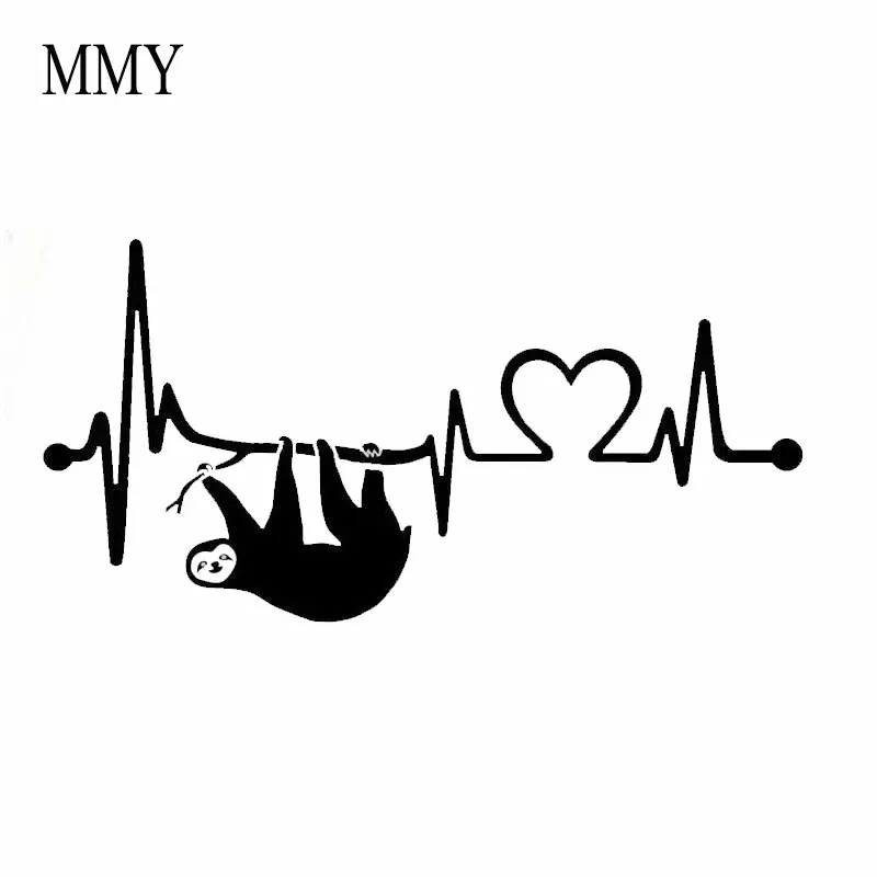 5&quot*8&quot Sloth Heartbeat Lifeline Heart Love Funny Vinyl Decal Sticker Car Stickers Window | Автомобили и мотоциклы