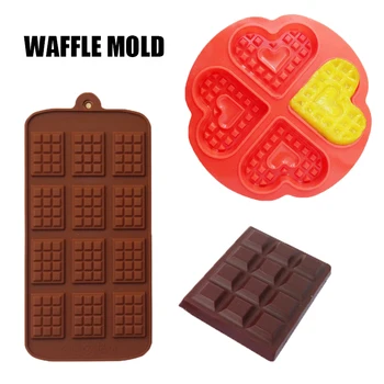 

1PC DIY Chocolate Chip Waffle Mold Kitchen Tool Silicone Waffle Making Mould Cake Decoration Cooking Baking Tools