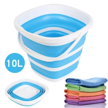 

portable travel outdoor fishing Japanese car wash bucket large car folding plastic student household cleaning bucket MJ610