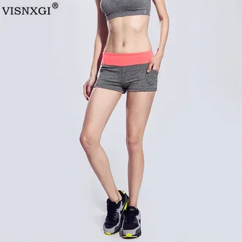 

VISNXGI Women Fashion Shorts Summer Quick Dry Deportes Aptitud New Female Clothes Short Pants Printed Splice Pocket Hot Bottom
