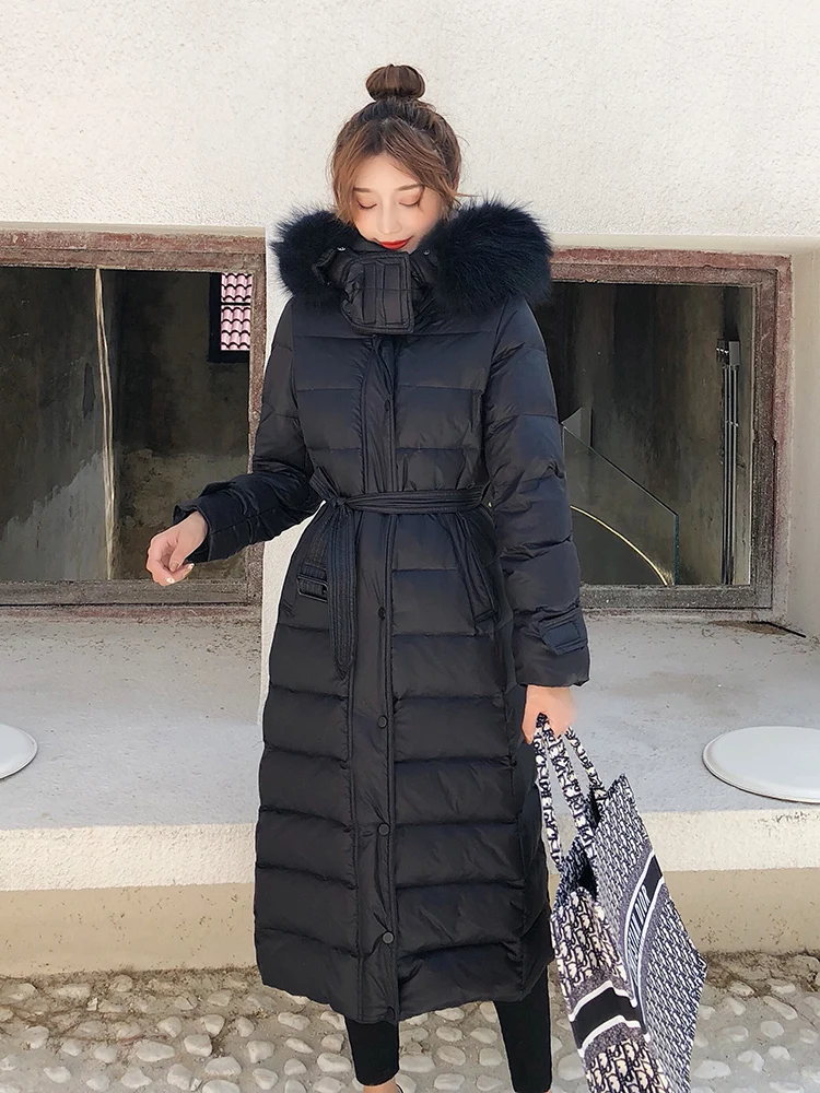 winter puffer coat with fur hood