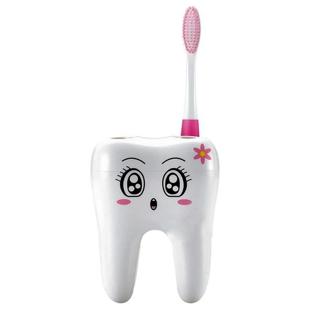 1PC Cartoon Toothbrush Holder Teeth Style 4 Hole Stand Tooth Brush Shelf Bathroom Accessories Sets Bracket Container | Дом и сад