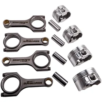 

Forged Connecting Rods Conrods Pistons Kit for VW Golf Jetta Mk5 Passat B6 EA888 Engine 144mm Genuine 3/8" ARP 2000 bolts