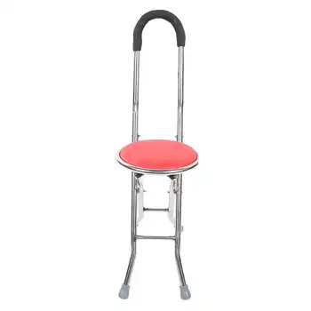 

Massage Instrument Massage Tool Folding Walking Cane Stool 1mm Thickness Stainless Steel Round Stool Elderly Walking Cane Red
