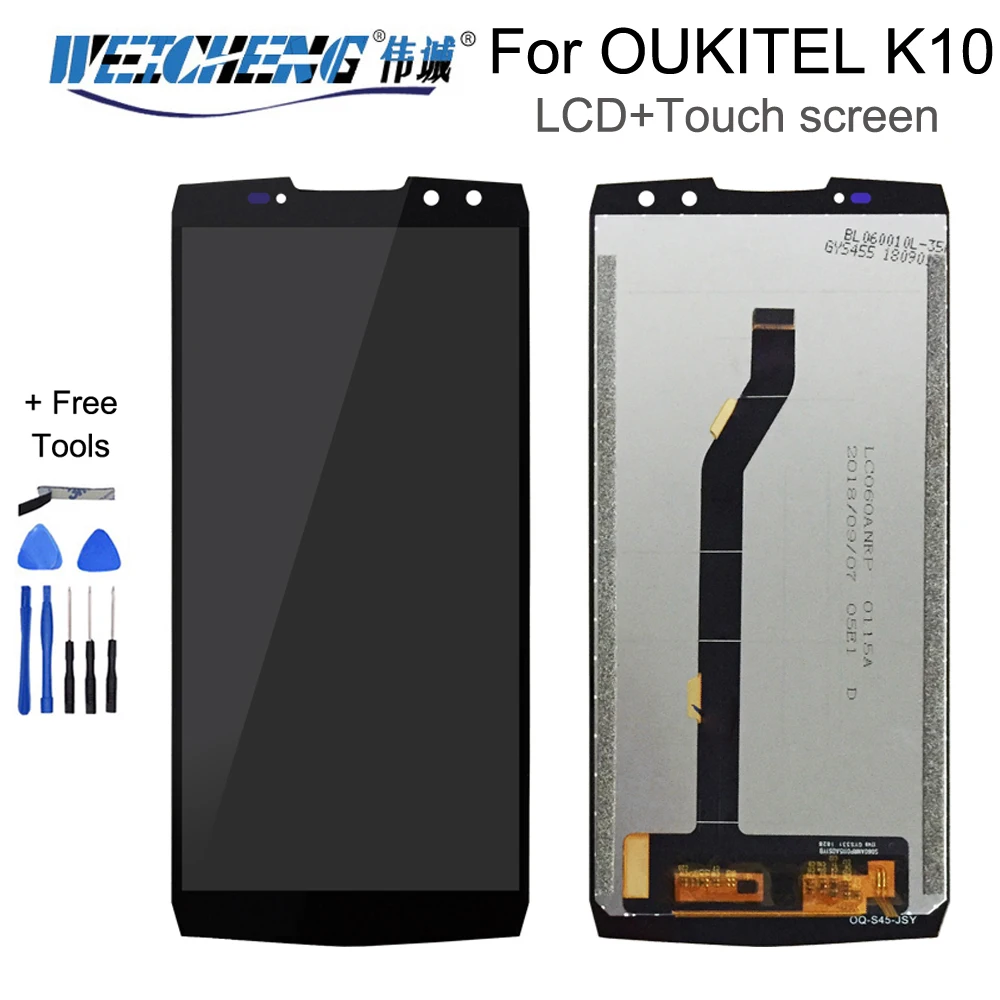 Najtaniej WEICHENG 6.0 calowy wyświetlacz LCD OUKITEL K10 + montaż digitizera ekranu dotykowego 100% nowy LCD + dotykowy digitizer dla OUKITEL K10 + narzędzia