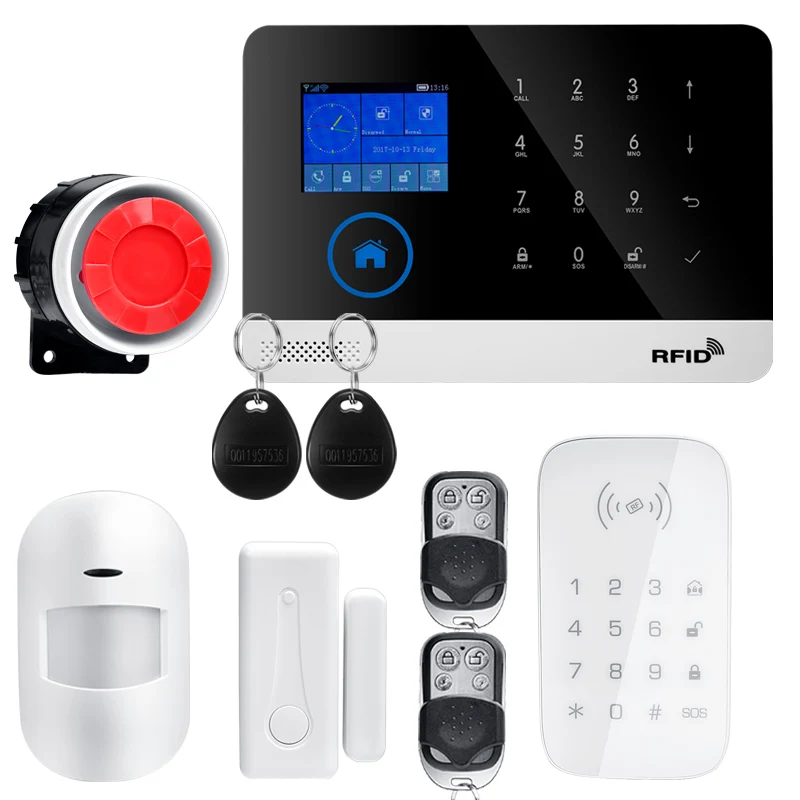 New  Wifi GSM Alarm System Wireless Detectors Alarm Smart Home APP Control English/Russian/Spanish/Franc