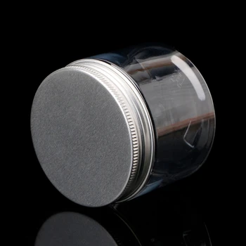 

150ml Clear Round PET Jar With Aluminium Screw Lid Food Storage Container Sealed