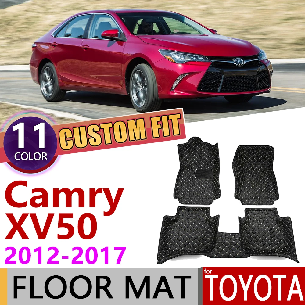 Кожаные автомобильные коврики на заказ для Toyota Camry XV 50 XV50 2012 ~ 2017 Daihatsu Altis 5 мест