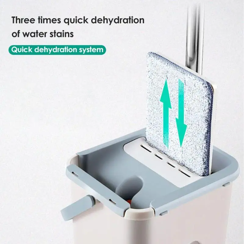 Плоская Автоматическая вращающаяся швабра, Волшебная Автоматическая Швабра из микрофибры, чистящая ткань для дома, древесные швабры для пола, ручная стирка, ленивая Швабра