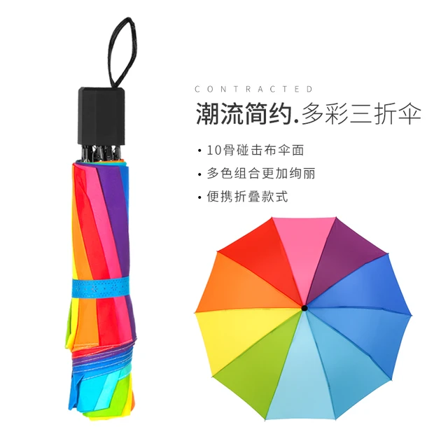 $US $27.94 Windproof Folding Umbrella Automatic Fashion Luxury Rainbow Color Umbrella High Quality Minimalist Paraguas Umbrella BC50ZS
