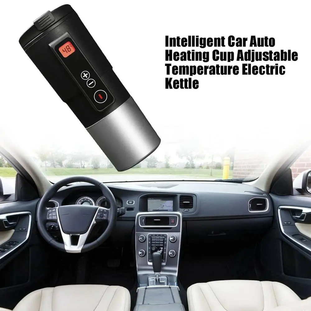  410ML Portable Intelligent Car Auto Heating Cup Adjustable Temperature Car Boiling Mug Digital Disp