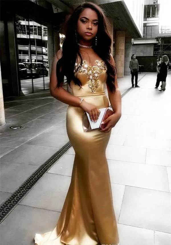 Арабская, Дубай пикантные; цвет золотой; Prom Dress Mermaid Милая знаменитости официальная праздничная одежда на День независимости США, вечерние платья изготовление на заказ; Большие размеры