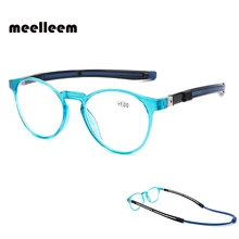 Портативные Магнитные очки для чтения, для мужчин и женщин, унисекс, регулируемые магнитные TR90, круглая оправа, очки для дальнозоркости, линзы по рецепту