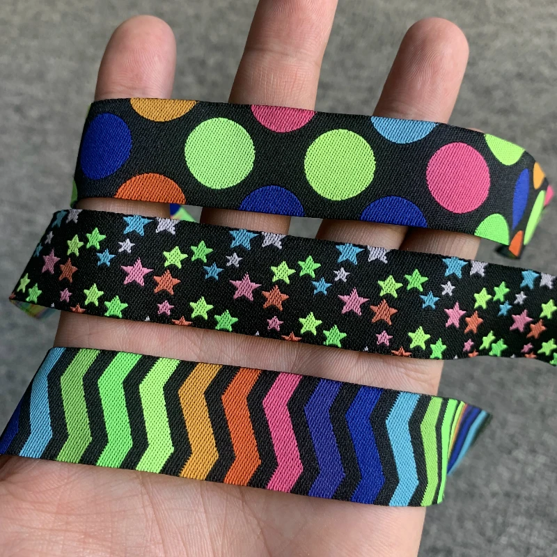 5Yard 7/8 Pollici 22Mm Colore Dot Star Geometria Camouflage Cartoon Tessuto Jacquard Nastro Per Collare Per Cani