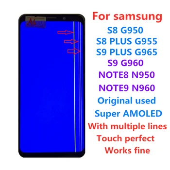 

Screen assembly For Samsung S8 S8PLUS S9 S9PLUS NOTE8 NOTE9 s8+s9+ lcd with line Original Super AMOLED display touch screen