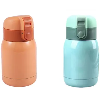 

2x Mini Stainless Steel Big Belly Thermos Bottle(Orange/SKY BLUE)200Ml
