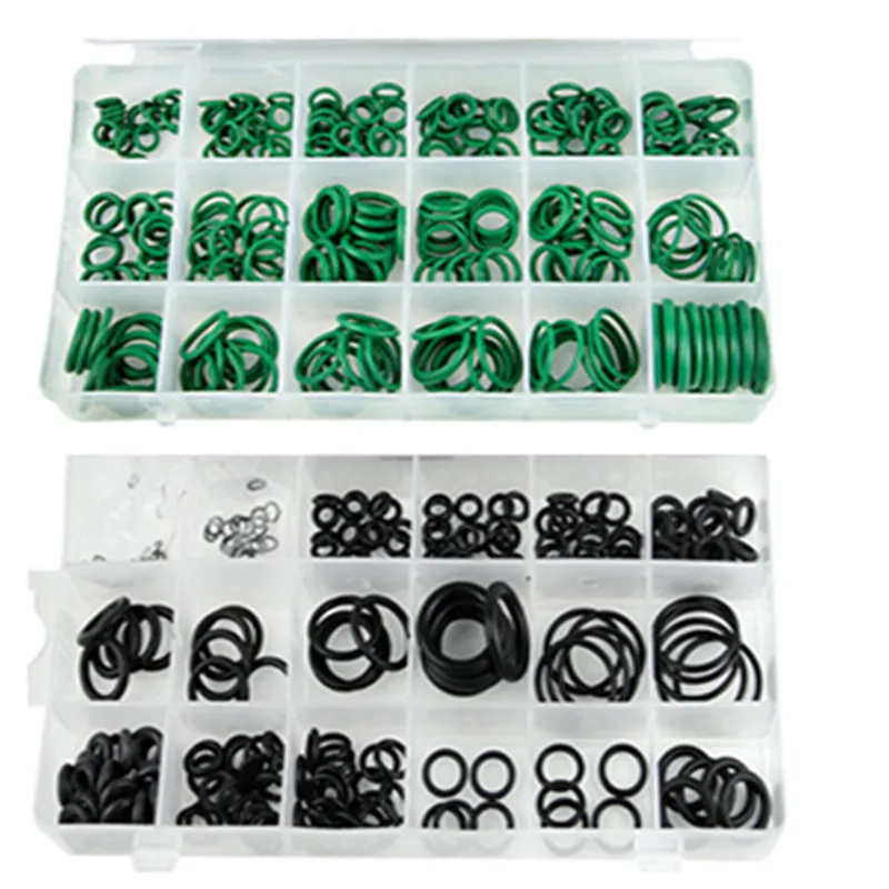 Уплотнительные кольца черные и зеленые резиновые 36 разных размеров 495