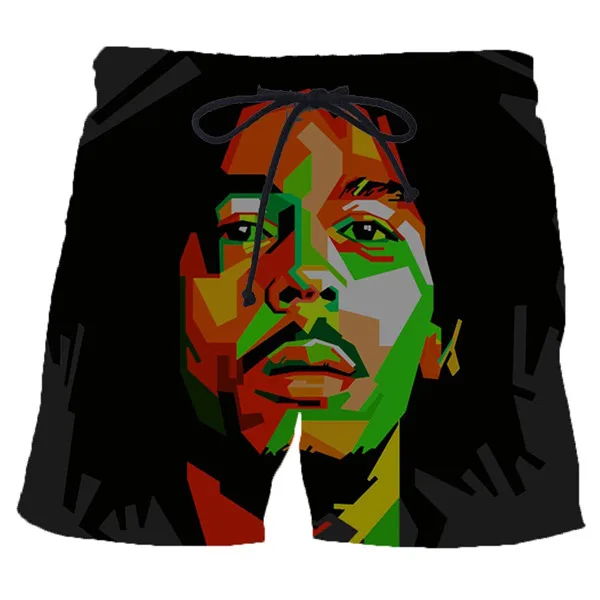 Bob marley 02 Bob marley мужские 3D черные пляжные шорты с принтом тренд готический ветер мужские летние шорты Уличная Повседневная стильная мужская одежда в стиле хип-хоп - Цвет: Bob marley 02