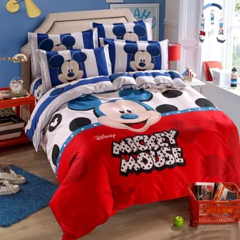 

Mickey Minnie Cartoon Bedding Set Lovely Couple Twin Single Double Size Children Duvet Cover Pillowcases Birthday Christmas Gift