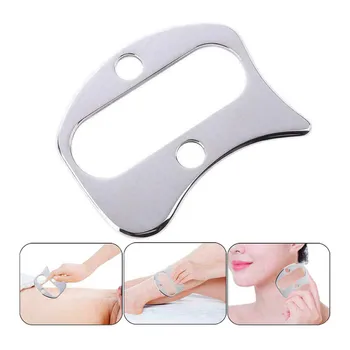 

Silver Stainless Steel Scraping Board Body Scrapper Plate for Release Pain Relief Guasha Tools Body Massage Tool Scrapping Board