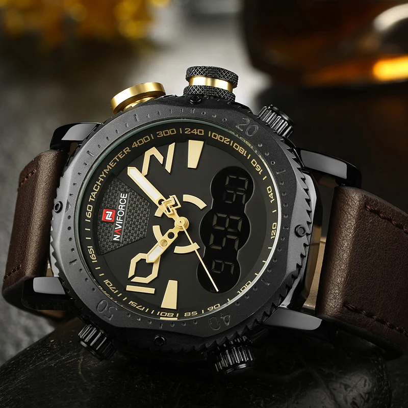 Топ люксовый бренд NAVIFORCE мужские спортивные военные часы мужские кварцевые аналоговые цифровые наручные часы Мужские часы Relogio Masculino