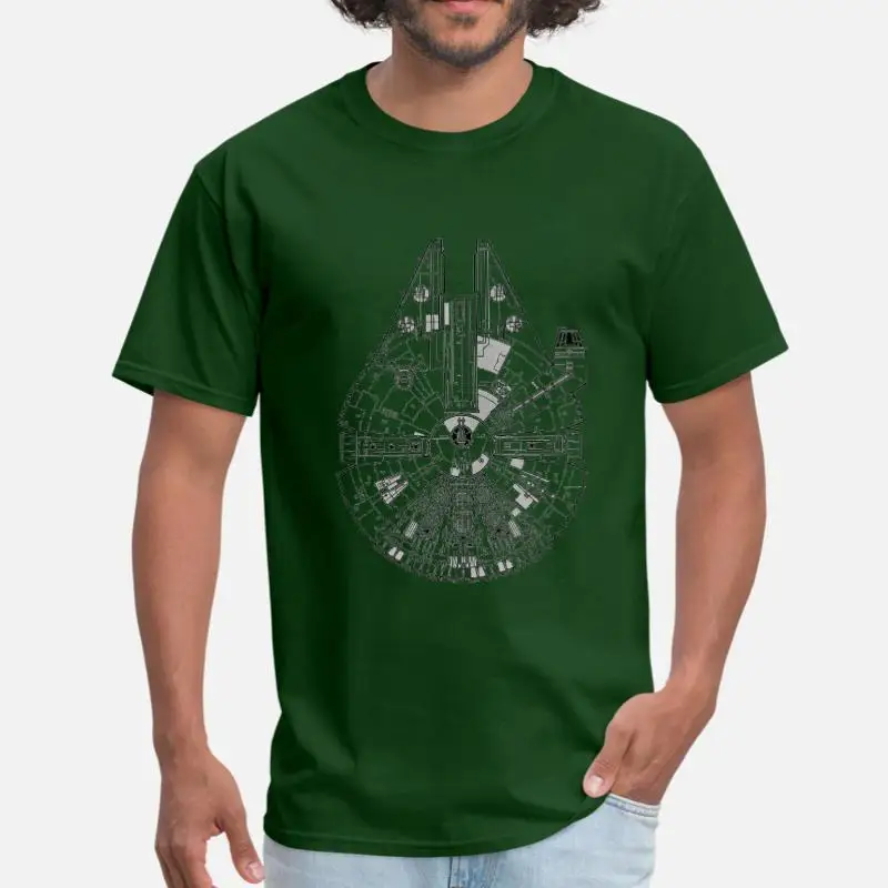 Create Millenium Falcon увеличенная Мужская футболка с вырезом лодочкой облегающая Мужская футболка большого размера 3xl 4xl 5xl женский топ в стиле хип-хоп - Цвет: Men-Army Green
