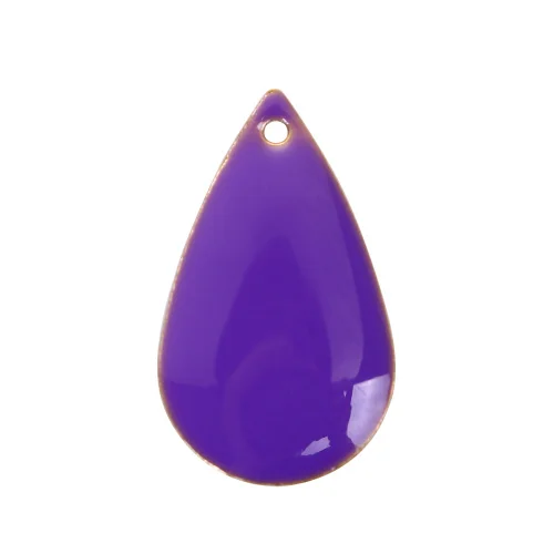 Purple Doreen коробка эмалированные блестки амулеты медь многоцветный капля непокрытые эмалью Подвески DIY ювелирных изделий 21 мм x 13 мм, 10 шт - Окраска металла: Purple