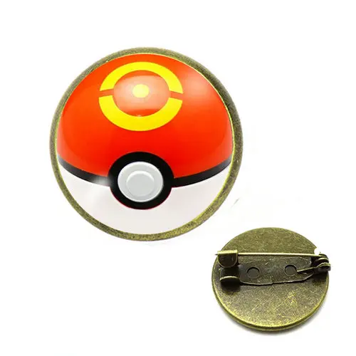 Pokeball Броши с изображением эльфа мяч покебалл Стекло булавка с кабошоном аниме ювелирные изделия для мальчиков и девочек, детская Очаровательная Cc брошь ювелирные изделия - Окраска металла: 26