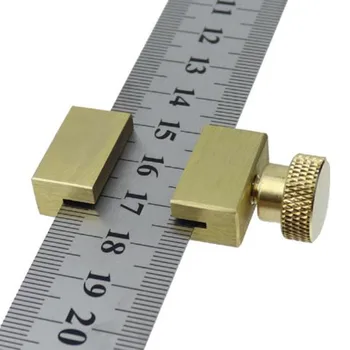 

300mm Steel Ruler Brass Slot Design Positioning Block Woodworking Ruler Tools