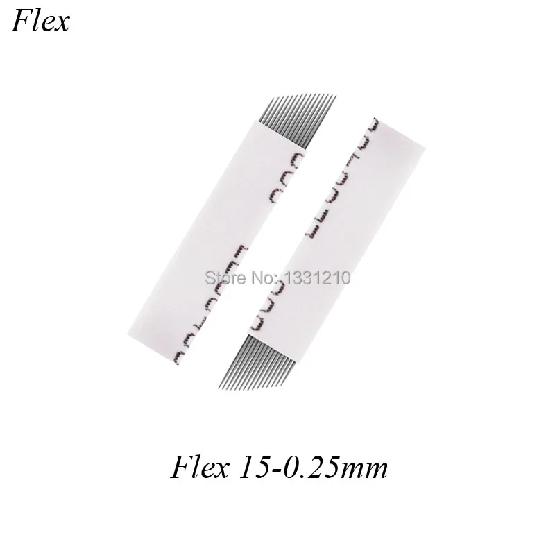 Белый LÂMINA FLEX CHANFRADA 15-0,25 мм обычные иглы для татуажа бровей Перманентный макияж ручной иглы для микроблейдинга