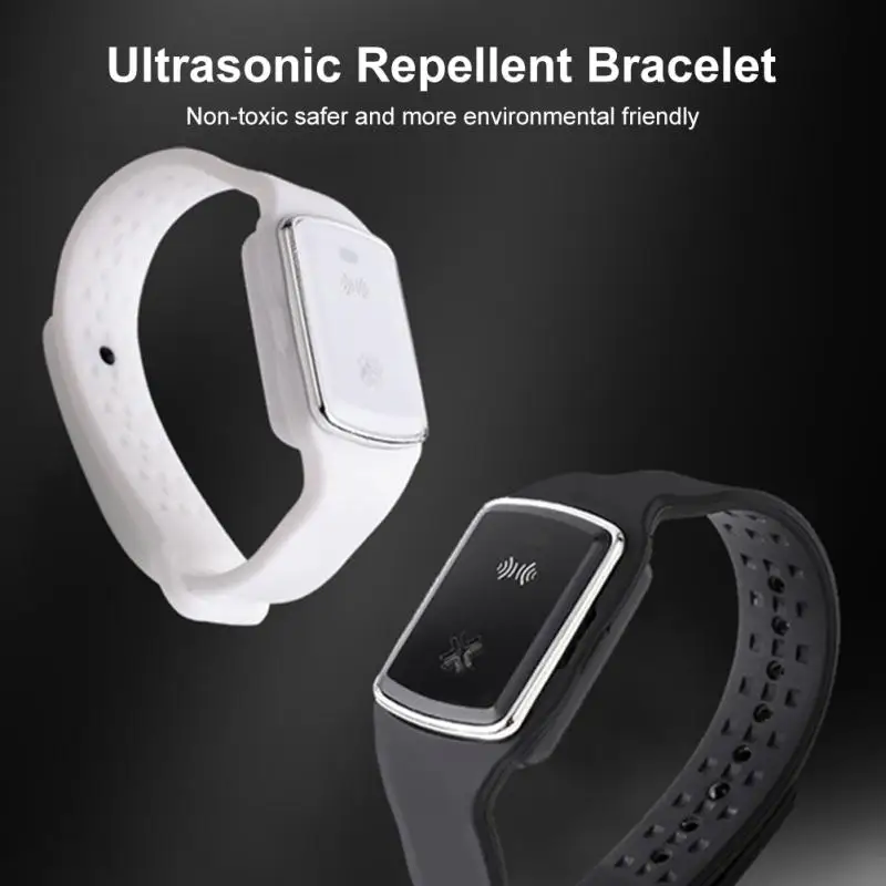 Pulsera ultrasónica repelente de mosquitos para interiores y exteriores, reloj recargable por USB, impermeable, portátil, antimosquitos e insectos