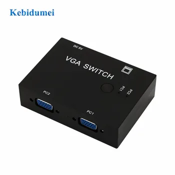 

kebidumei 4 Port VGA Switch Box Selector Adapter 2 Port VGA/SVGA Manual Sharing Selector Switch Switcher Box for PC Monitor