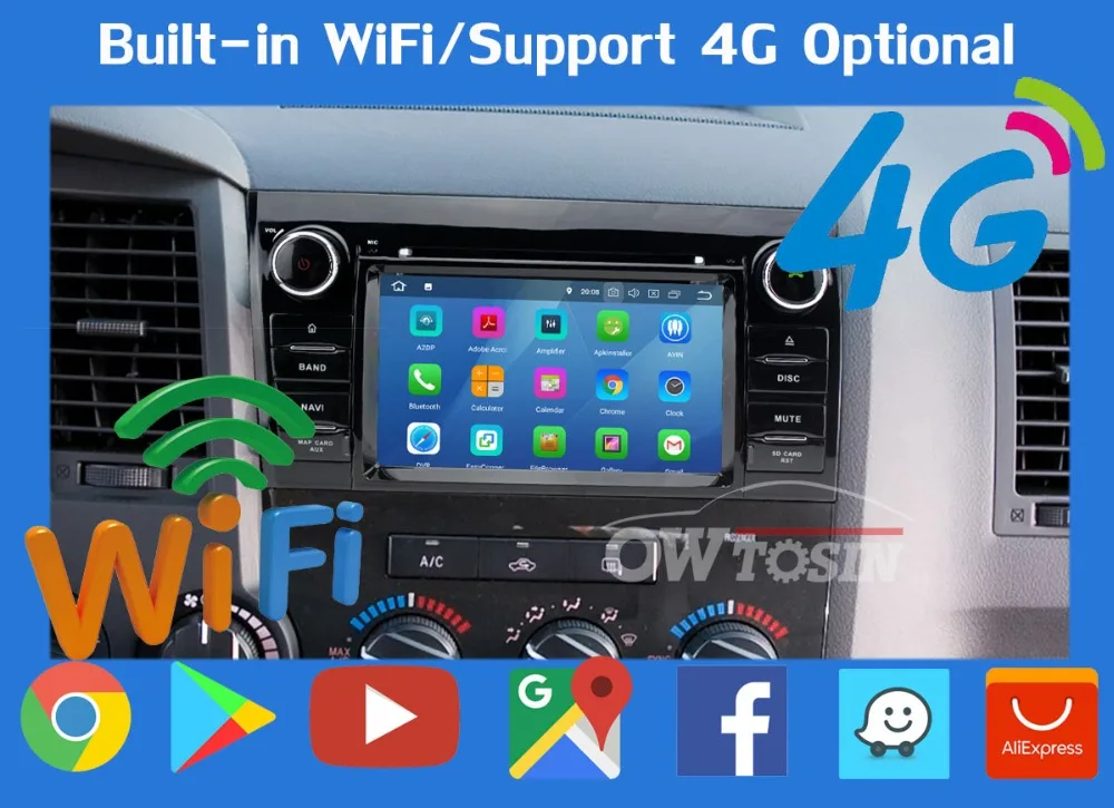 Flash Deal 5 USB Port Android 9.0 PX6/Octa Core Car DVD Player For Toyota Tundra Sequoia 2010 2011 2012 2013 2014 Car Radio GPS DSP 16