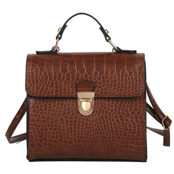 

Quality Leather Female Shoulder Bag Small Women Handbag Vintage Crocodile Pattern Casual Flap Bag Ladies Messenger Crossbody Bag