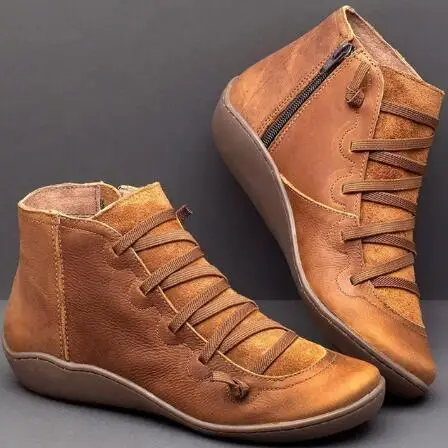 Женская обувь; botas mujer; женские зимние винтажные плюшевые ботильоны из искусственной кожи с перекрестными ремешками в стиле панк; женские полусапожки; женская обувь на плоской подошве