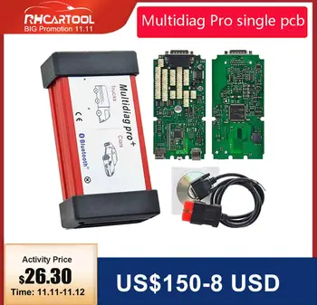 

OBD2 Auto code Scanner Multidiag PRO new VCI 2015 R3/2016 R1 Single green PCB OBDII Car Truck Diagnostic Tool