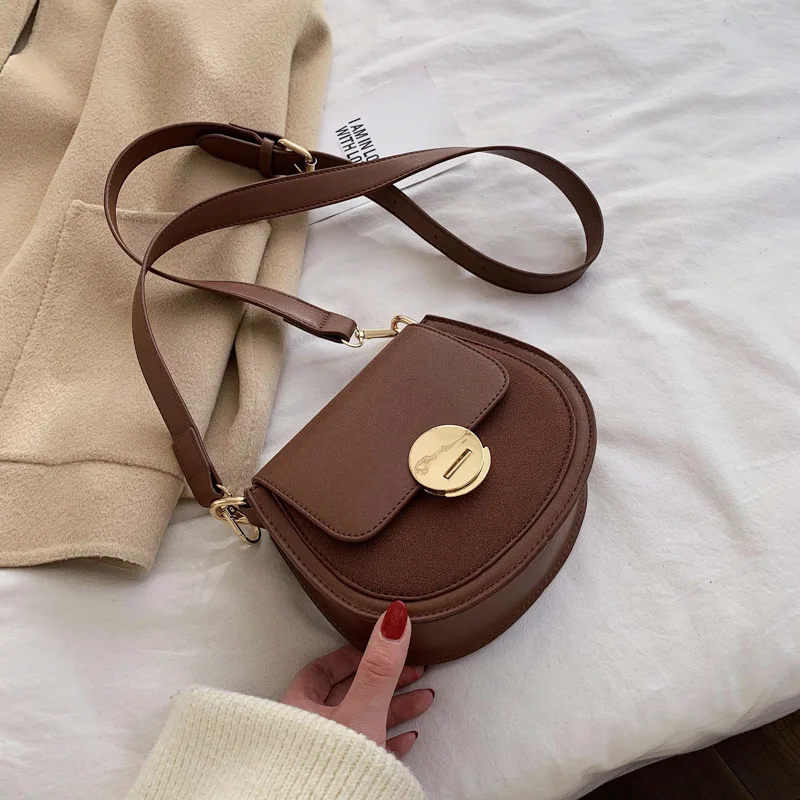 

Small Bag Women's 2019 Autumn And Winter New Style Retro Fashion Saddle Bag Versatile Textured Western Style Crossbody Bag WOMEN
