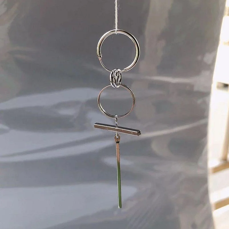 KPOP Stray Kids Huang Hyun Chen Bangtan Boys V Kim Tae Hyung Long Earrings Cross Ear Ring Earclip New Korea Group Thank You Card