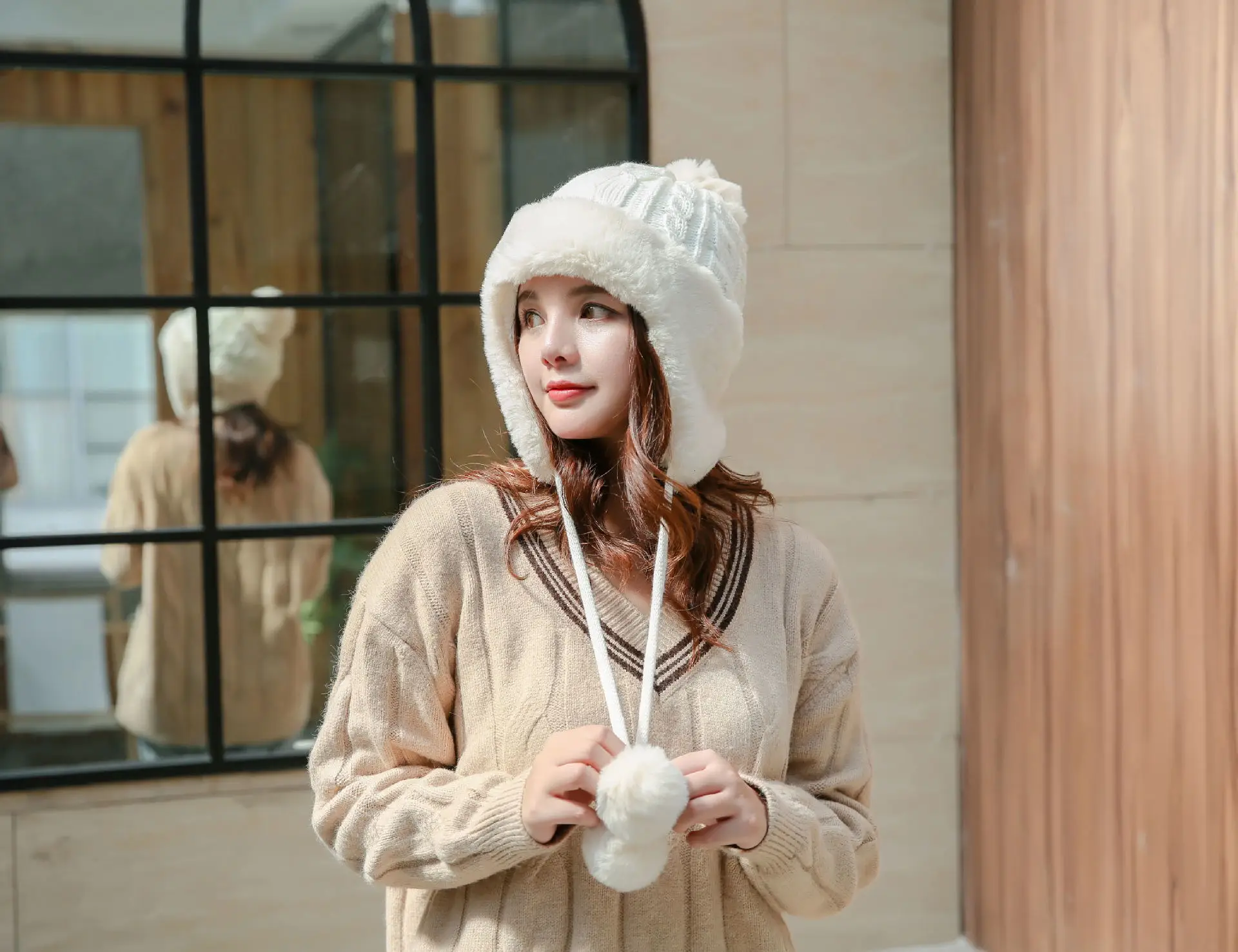 Зимние трикотажные шапки с помпоном для женщин зимние теплые шапки с помпоном модные вязаные шапочки бини повседневные женские шапки высокого качества