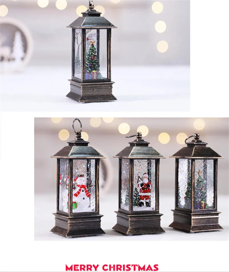 Decorações de Natal para Casa Lanterna Pequeno Óleo Lâmpada Luz Velas Natal Árvore Ornamentos Papai Noel Elk Ano Novo Presente Led 18 pequeno óleo lâmpada luz velas natal árvore
