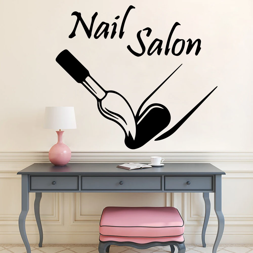 

New Design Nail Salon Wall Sticker Manicure Vinyl stickers Decor For Girl Bedroom Beauty Salon Decoration Decal Wallpaper