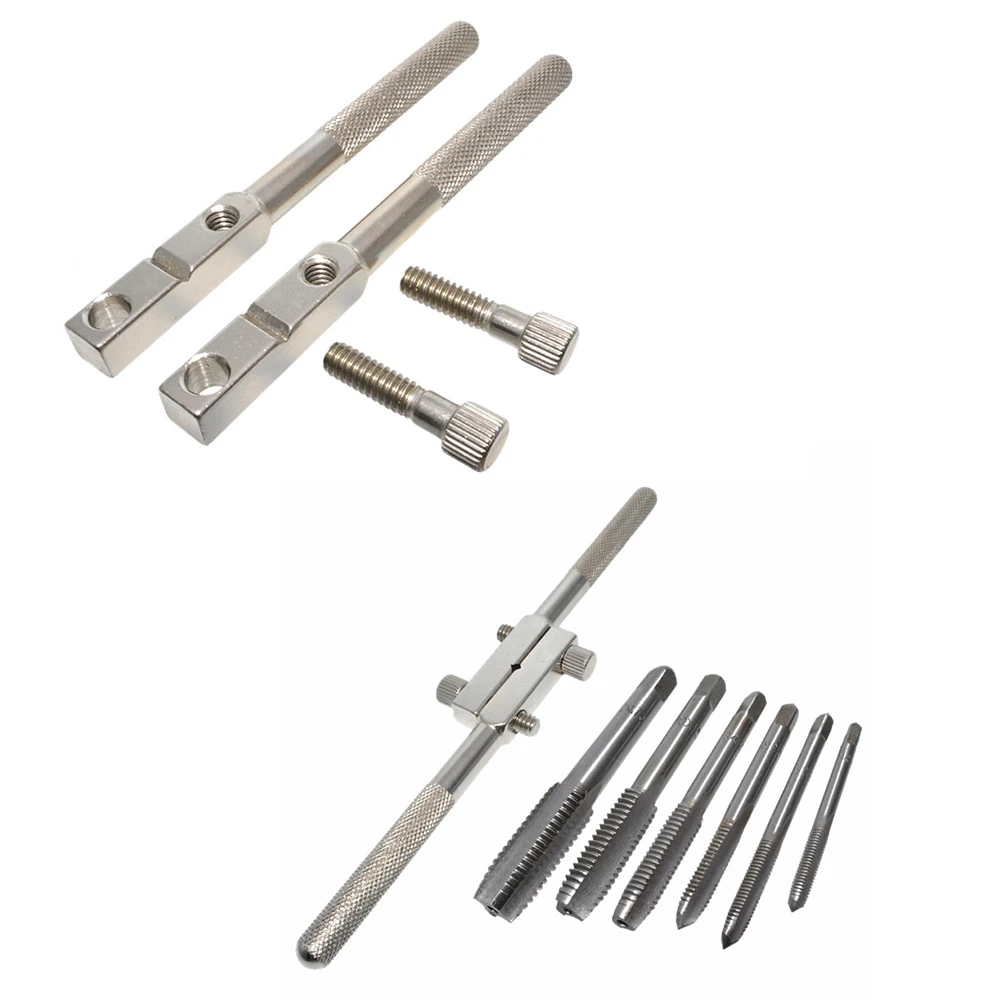 

M4-M12 Screw Thread Tap Twist Drill Bit Wrench Set Metric Adjustable Tap Wrench Steel Hand Tapping Tools More Precisely