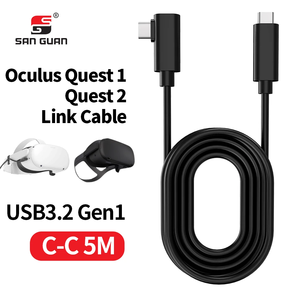 16 футов/5 м Oculus гарнитура USB C кабель PCVR для Quest 2 Link Виртуальная реальность Type-C USB3.2
